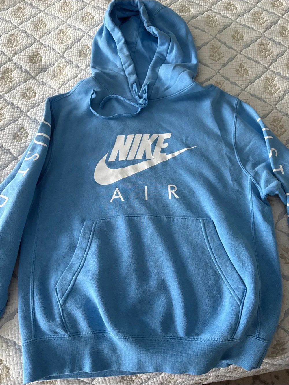 Nike Light Blue Air Crewneck Hoodie with White Logo